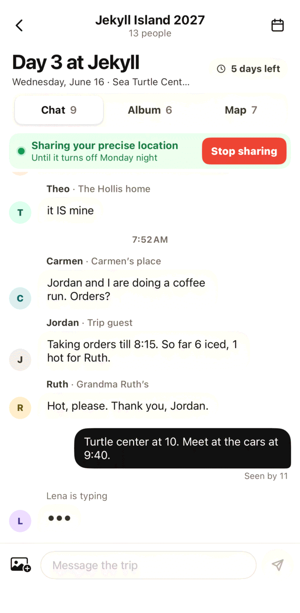 Day 3 at Jekyll Island: the event’s chat, album and map.
